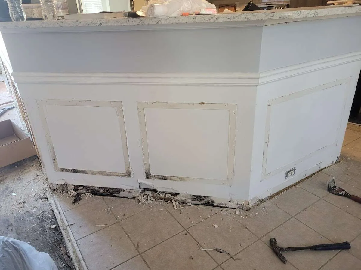 Water damage and mold on kitchen during Mold Inspection & Testing in Heathrow